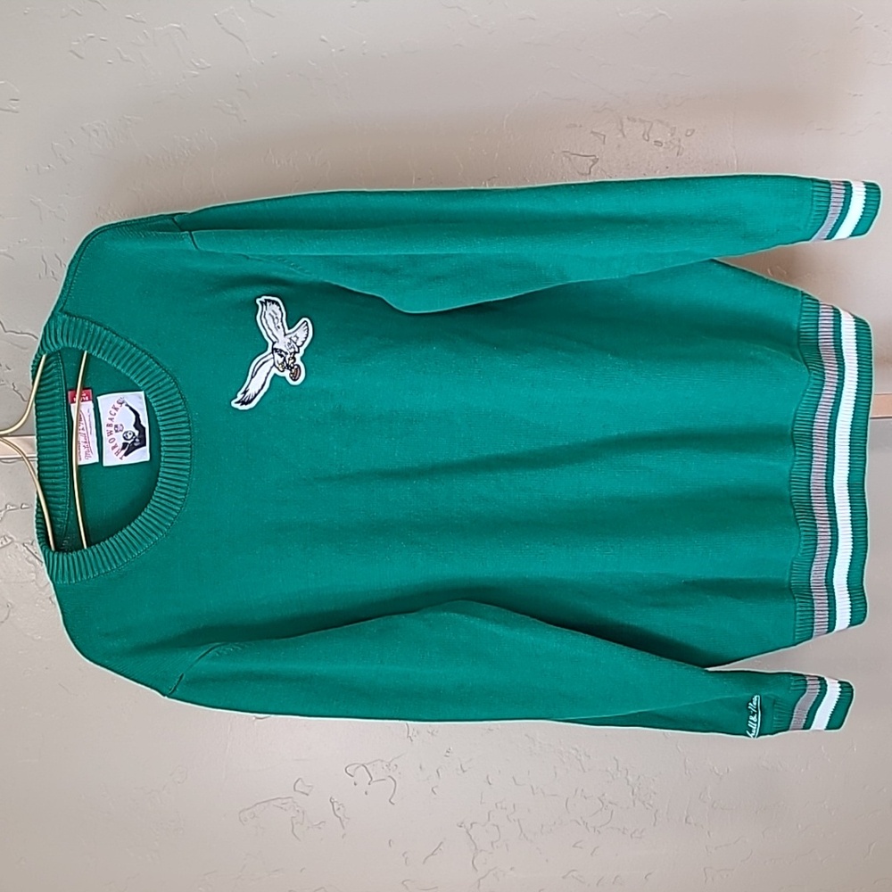 Mitchell & Ness Throwbacks Green Philadelphia Eagles Crewneck Sweater XL